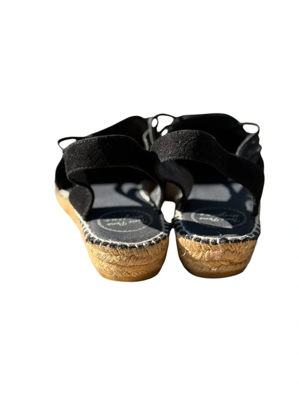 Toni Pons Nuria Black Suede Espadrille Slingback Flats Coastal Boho Vacation